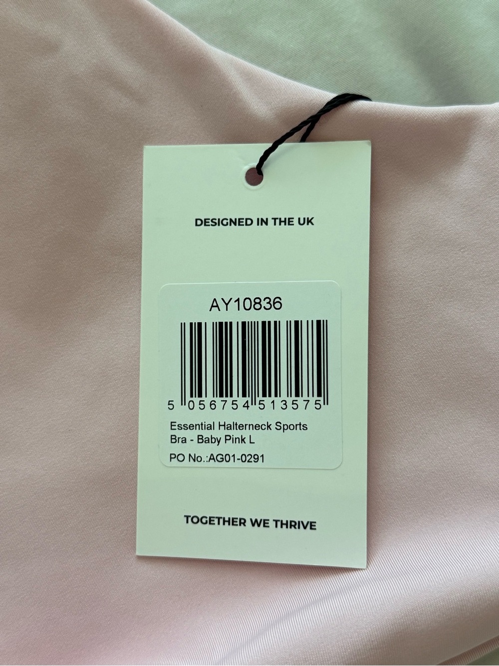 AYBL Light Pink Essential Halterneck Sports Bra - Picture 3 of 4